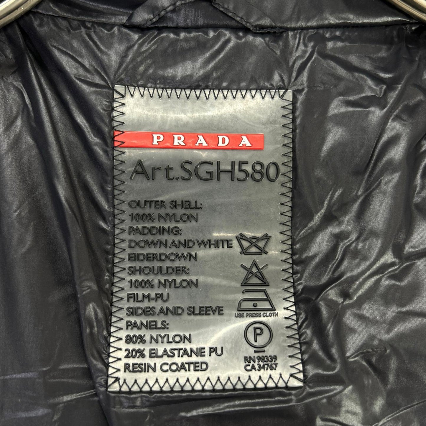 PRADA SPORT プラダスポーツ SGH580 ブラック ナイロン 切り替えダウンジャケット ジャケット