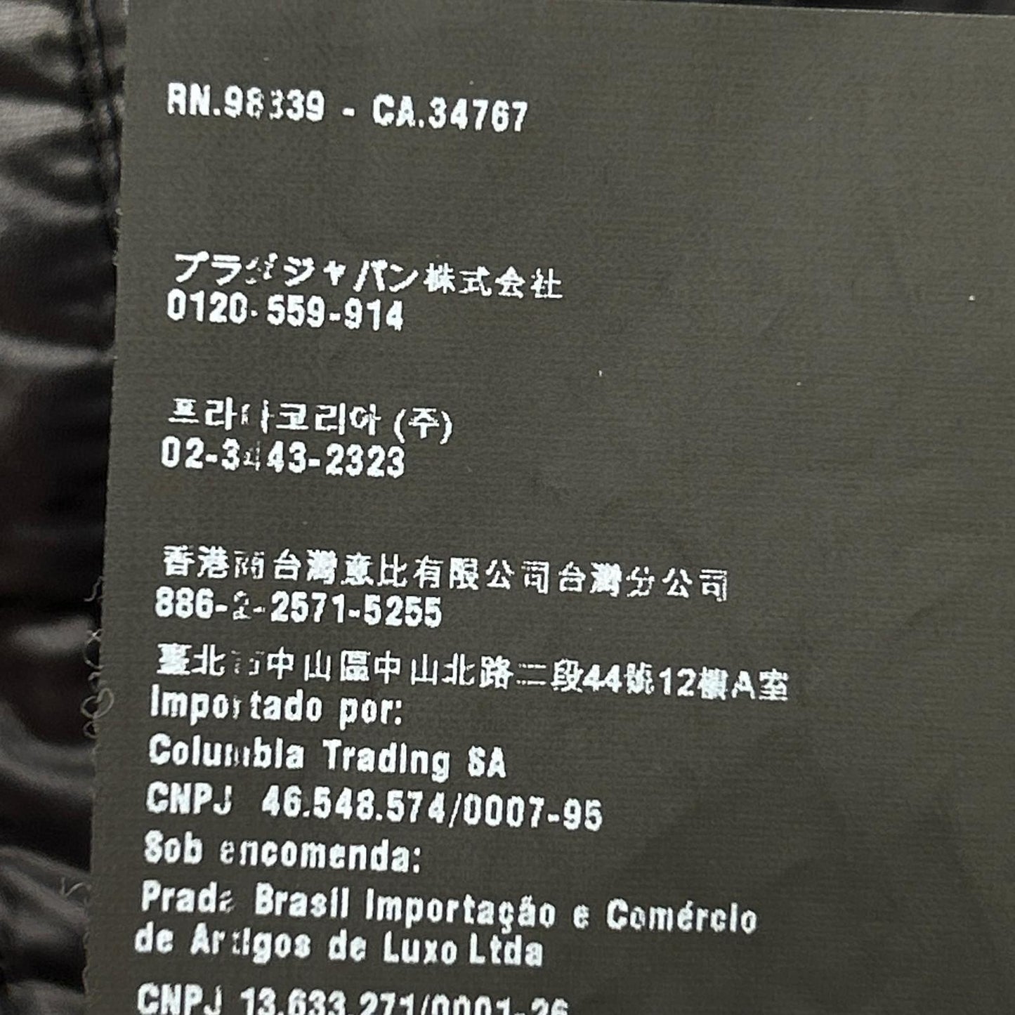 PRADA SPORT SGH580 Black Nylon Paneled Down Jacket