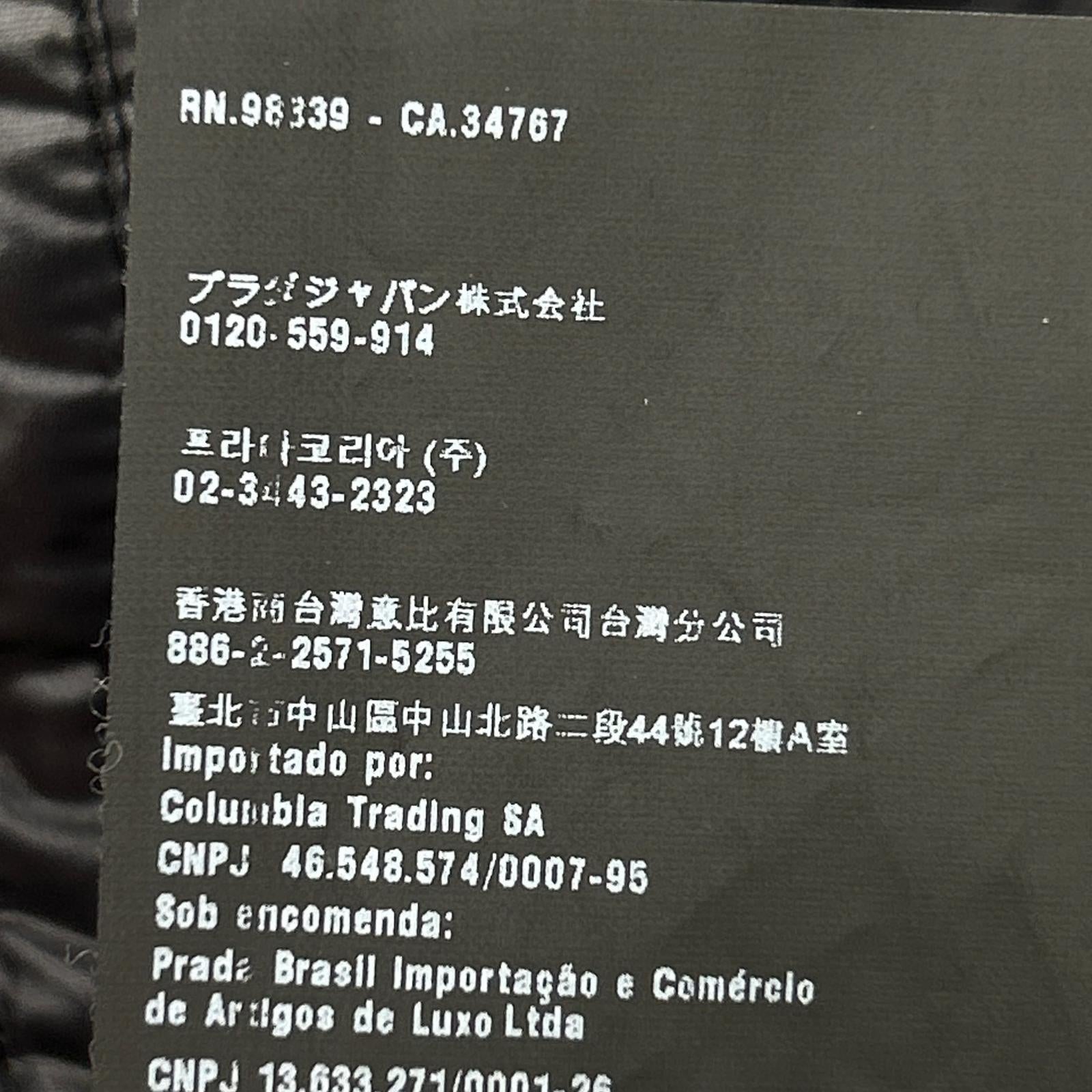 PRADA SPORT SGH580 Black Nylon Paneled Down Jacket