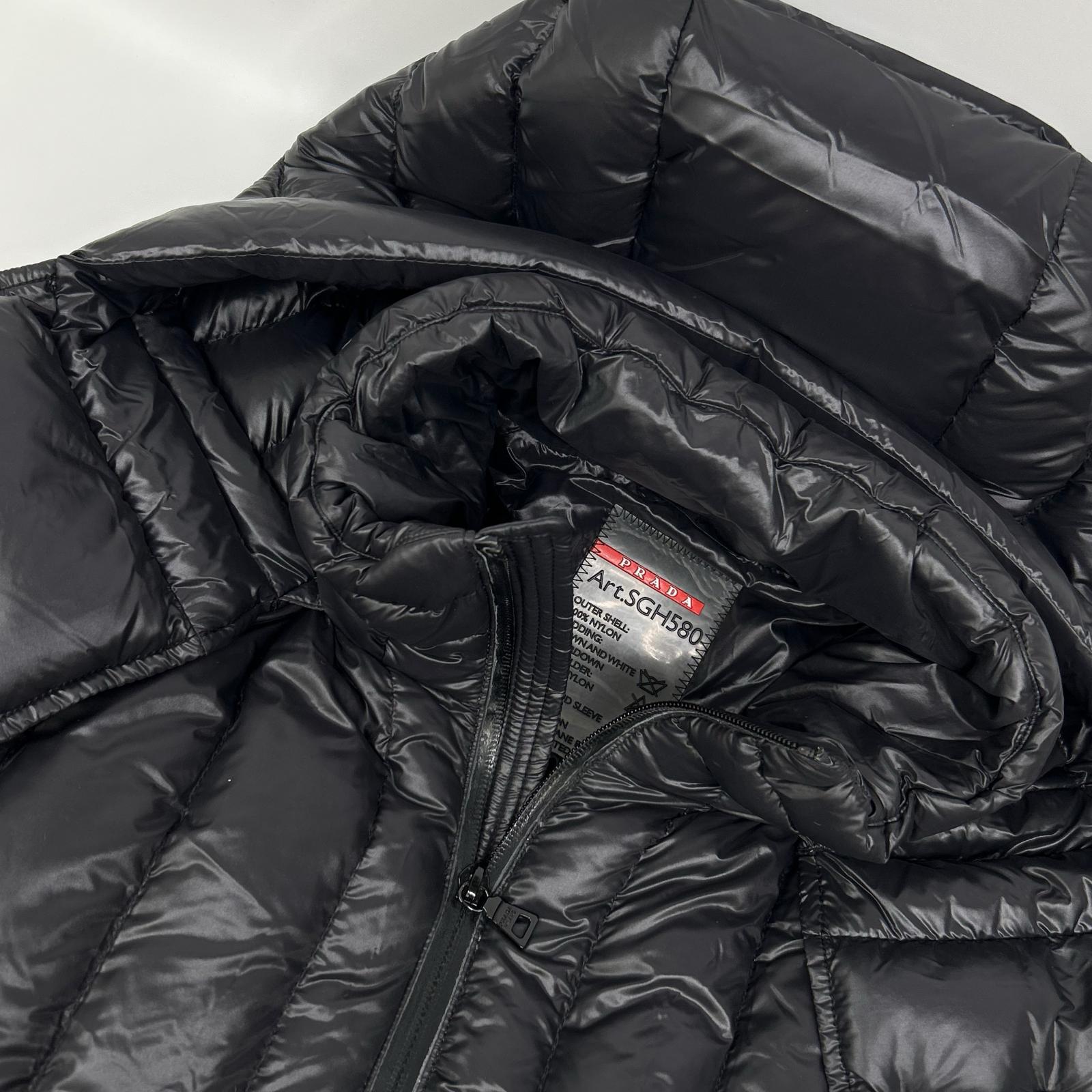 PRADA SPORT SGH580 Black Nylon Paneled Down Jacket
