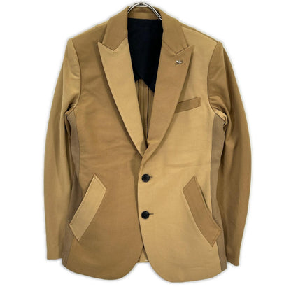 MRB688-POE504 BEIGE CRAZY RIB JKT 2-TONE 2B TAILORED JACKET IV Men's Jacket