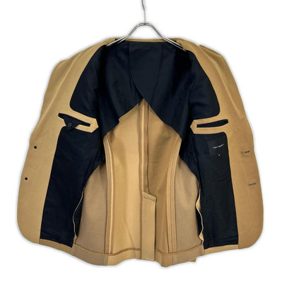 MRB688-POE504 BEIGE CRAZY RIB JKT 2-TONE 2B TAILORED JACKET IV Men's Jacket
