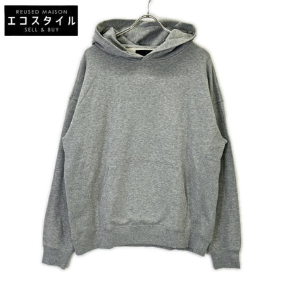 1piu1uguale3 Uno Più Uno Uguale Tre MRB568-COT351 Gray back-logo-print pullover hoodie Top
