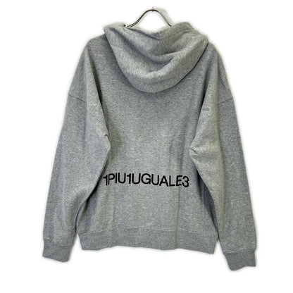 1piu1uguale3 Uno Più Uno Uguale Tre MRB568-COT351 Gray back-logo-print pullover hoodie Top