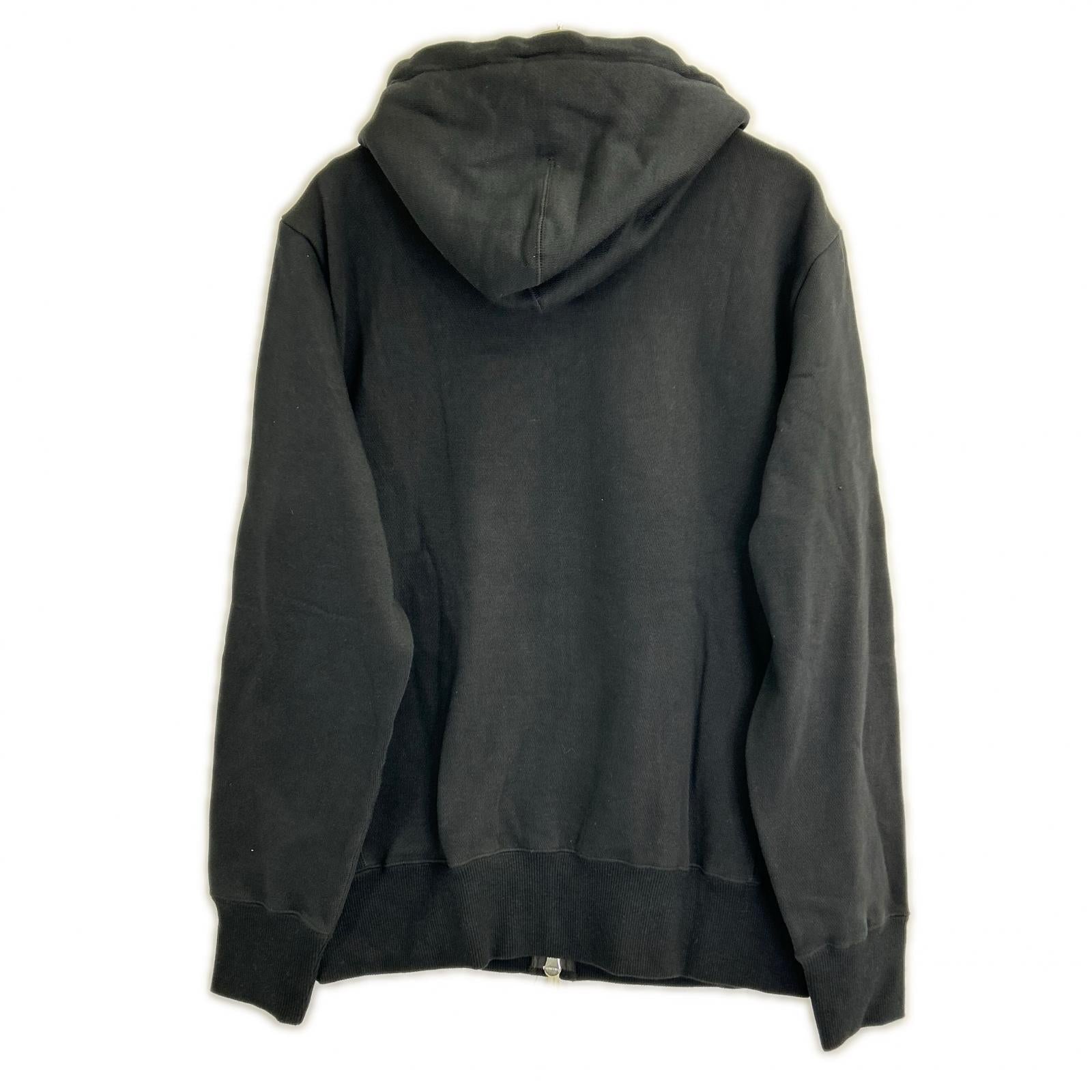 MRB659-COT396 BLACK SIC ZIP HOODED Side Rib Knit Zip-Up Parka Jacket Tops VII Men's