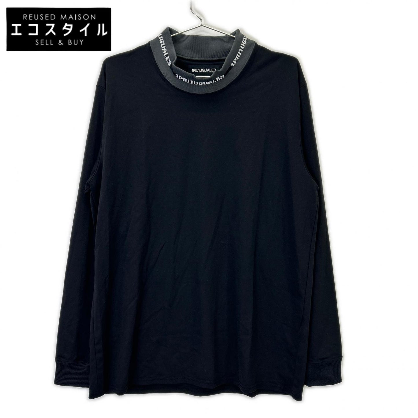 1piu1uguale3 ウノピゥウノウグァーレトレ 【SPORT】CM071-MT01 24AW ブラック COMFORTABLE HYBLID MOCK モックネックカットソー トップス