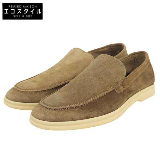 1piu1uguale3 ウノピゥウノウグァーレトレ 新品同様 スエード VAMP SLIP-ON ヴァンプスリッポン メンズ ダークベージュ 42 MRG514-COW139 シューズ