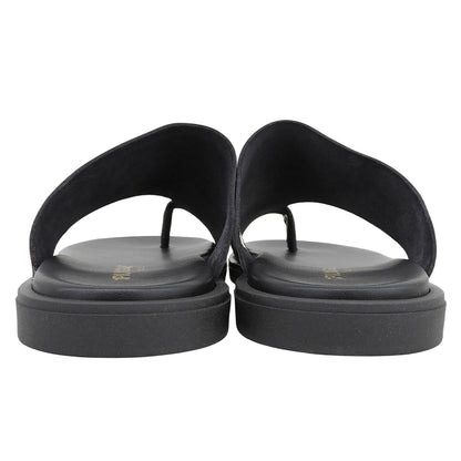 1piu1uguale3 ウノピゥウノウグァーレトレ 新品同様 THUMB SANDAL レザーフラットサンダル シューズ メンズ 黒 ブラック 41 MRG591-COW164 シューズ