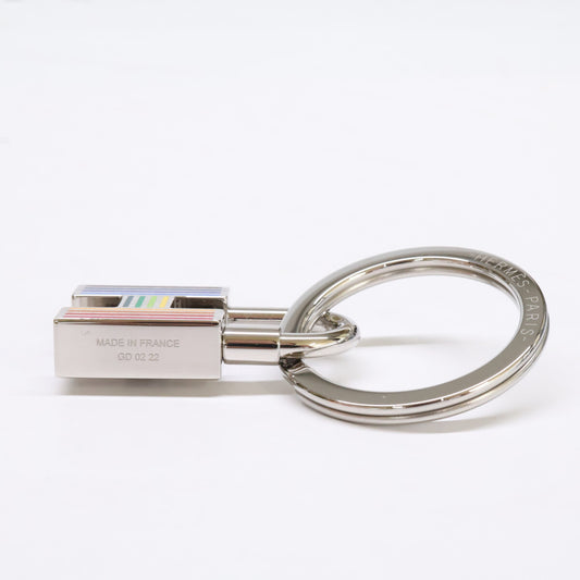 HERMES エルメス 【新品同様】H077309FP クイズ・レインボー Hモチーフ カデナ キーリング