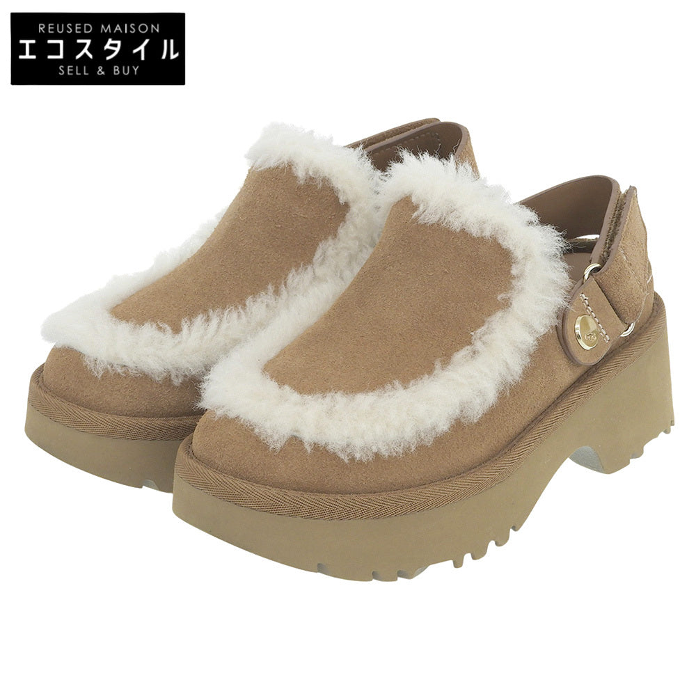 UGG アグ 美品 Esmee Clog エスミークロッグ ヒール ストラップ サンダル シューズ レディース ブラウン 22cm 1173331 シューズ