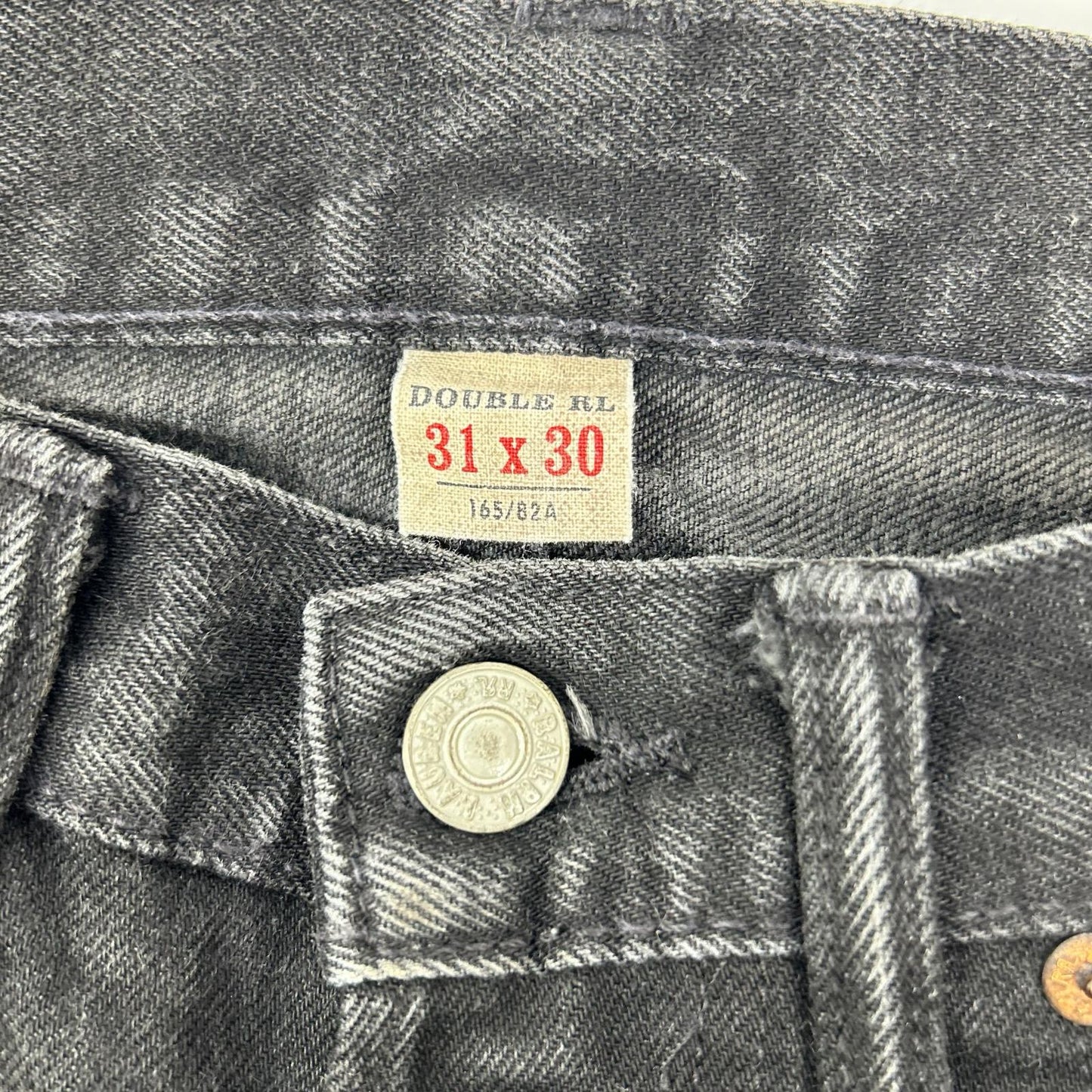 RRL ダブルアールエル ブラック USA製 スリムフィット JAPAN WOVEN SELVEDGE DENIM ストレートデニムパンツ ボトムス