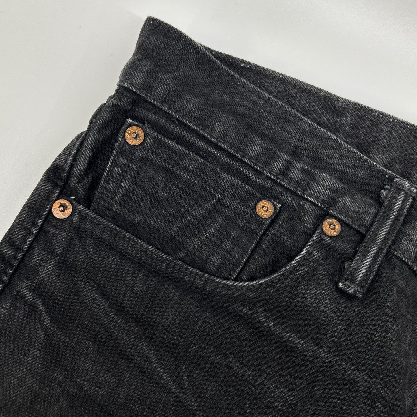 RRL ダブルアールエル ブラック USA製 スリムフィット JAPAN WOVEN SELVEDGE DENIM ストレートデニムパンツ ボトムス