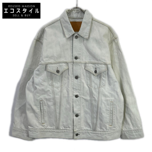 GOLD Gold GL14812H white 14oz. DENIM TRUCKER JACKET AGED MODEL jacket