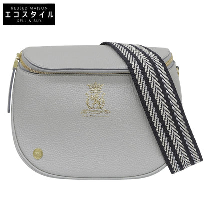 A.D.M.J. Accessoires De Mademoiselle ADMJ 新品同様 牛革シュリンク型押し クロスボディバッグ ショルダーバッグ レディース シルバー ショルダーバッグ