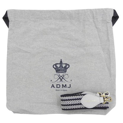 A.D.M.J. Accessoires De Mademoiselle ADMJ 新品同様 牛革シュリンク型押し クロスボディバッグ ショルダーバッグ レディース シルバー ショルダーバッグ