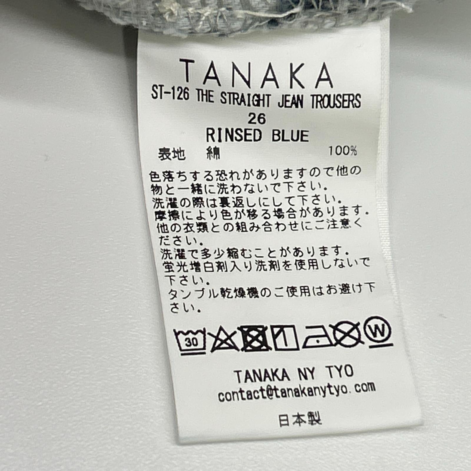 TANAKA 田中 ST-126 靛蓝色水洗 THE STRAIGHT JEAN TROUSERS 牛仔裤 下装