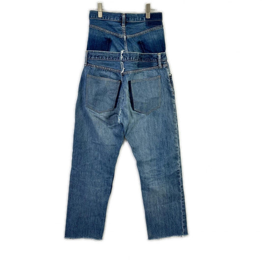 QUIITO Q24A-T018 Indigo Remake Double Waist Denim Pants Bottoms