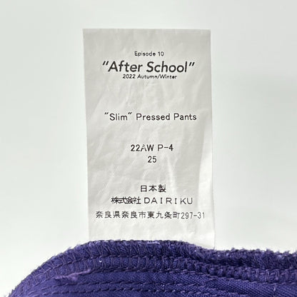 22AW ﾊﾟｰﾌﾟﾙ Slim Pressed Pants ボトムス 25 レディース