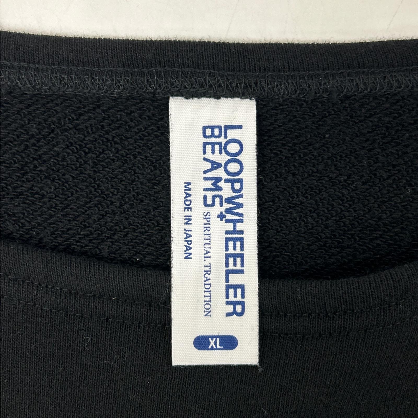 loopwheeler ループウィラー 【BEAMS PLUS別注】ブラック 裏毛 ボートネックスウェットプルオーバー トップス