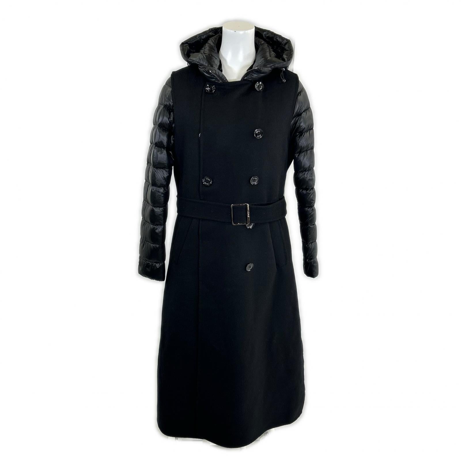 Like New 23AW HARNA-CWR Quilted Double-Breasted Cashmere Wool Layered Down Coat 40 Women's