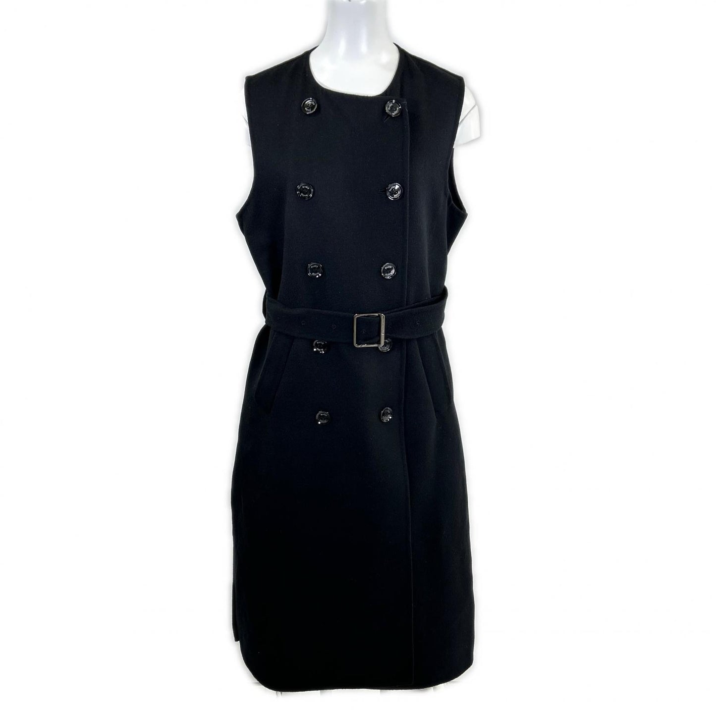 Like New 23AW HARNA-CWR Quilted Double-Breasted Cashmere Wool Layered Down Coat 40 Women's