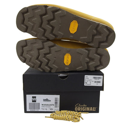 Clarks クラークス 新品同様 ゴールデンタン スエード ワラビー ゴアテックス シューズ メンズ イエロー 7 1/2 26180638 シューズ