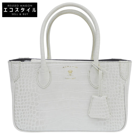 A.D.M.J. Accessoires De Mademoiselle ADMJ Like New Croc-Embossed Handbag Women's White Himalaya 20AW01007 Handbag