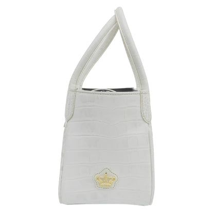 A.D.M.J. Accessoires De Mademoiselle ADMJ 新品同様 クロコ型押し ハンドバッグ レディース ホワイト ヒマラヤ 20AW01007 ハンドバッグ