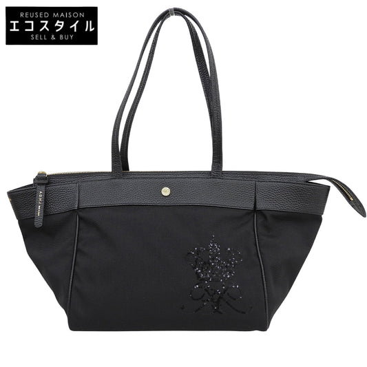 A.D.M.J. Accessoires De Mademoiselle ADMJ Like-new Crown Sequin Embroidery Nylon Leather Tote Bag Ladies Black 23SC0201YS01 Tote Bag