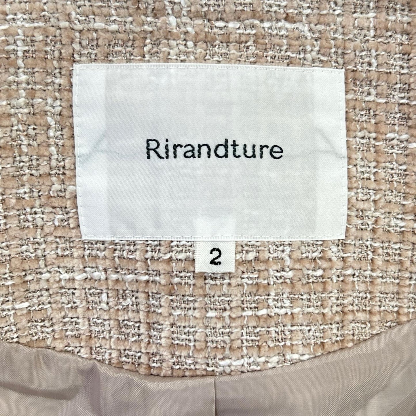 Rirandture リランドチュール ピンクベージュ ツイードペプラムジャケット ジャケット
