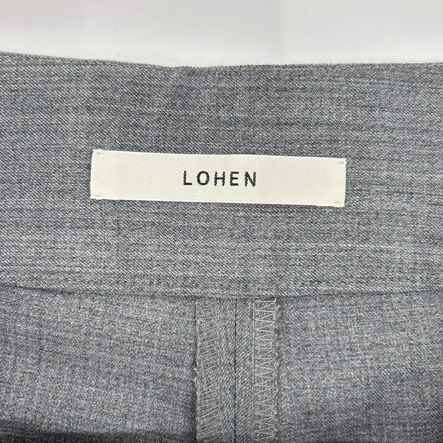LOHEN ローヘン LH23MS-PT036 グレー ウール ダブルベルト 2タック パンツ ボトムス