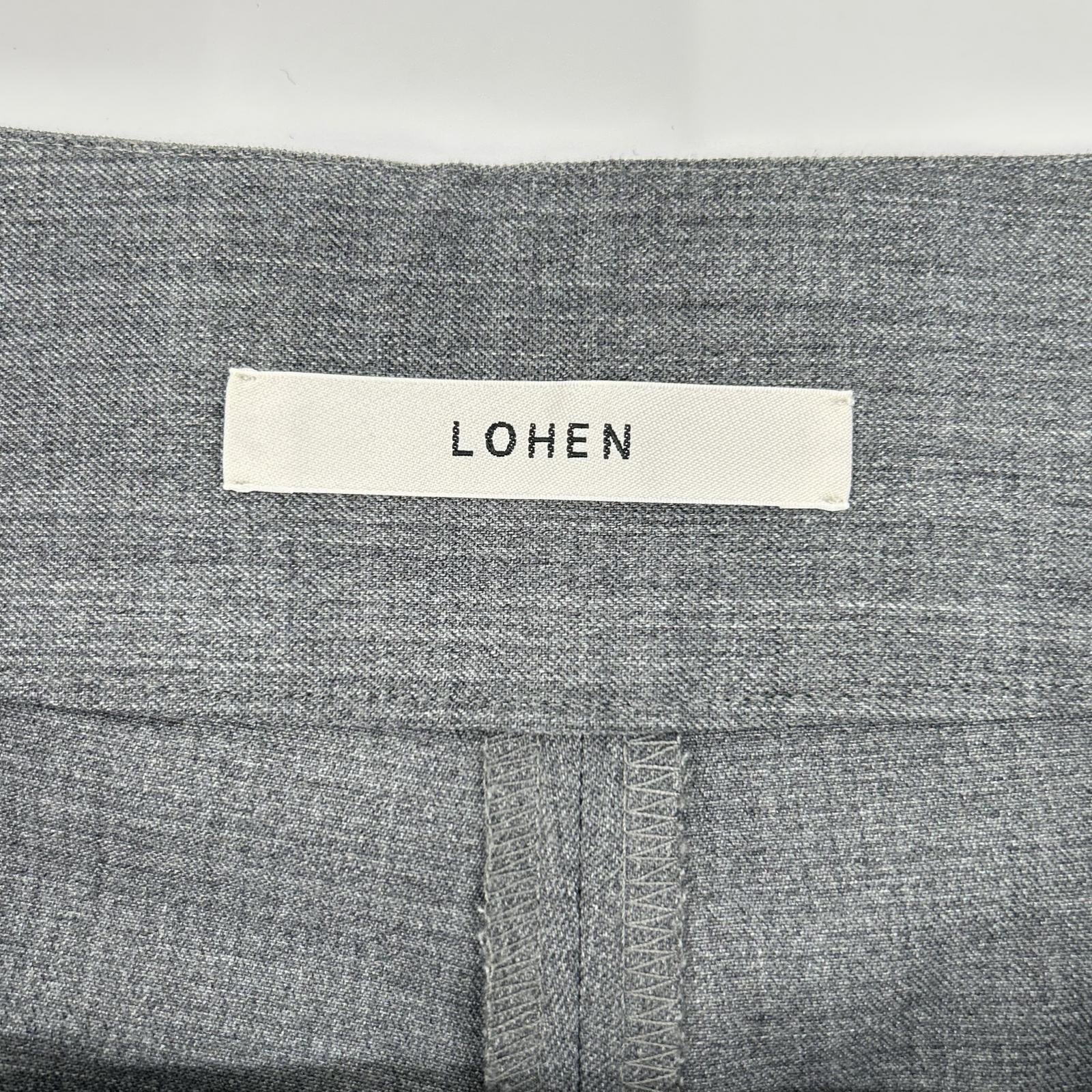 LOHEN ローヘン LH23MS-PT036 グレー ウール ダブルベルト 2タック パンツ ボトムス
