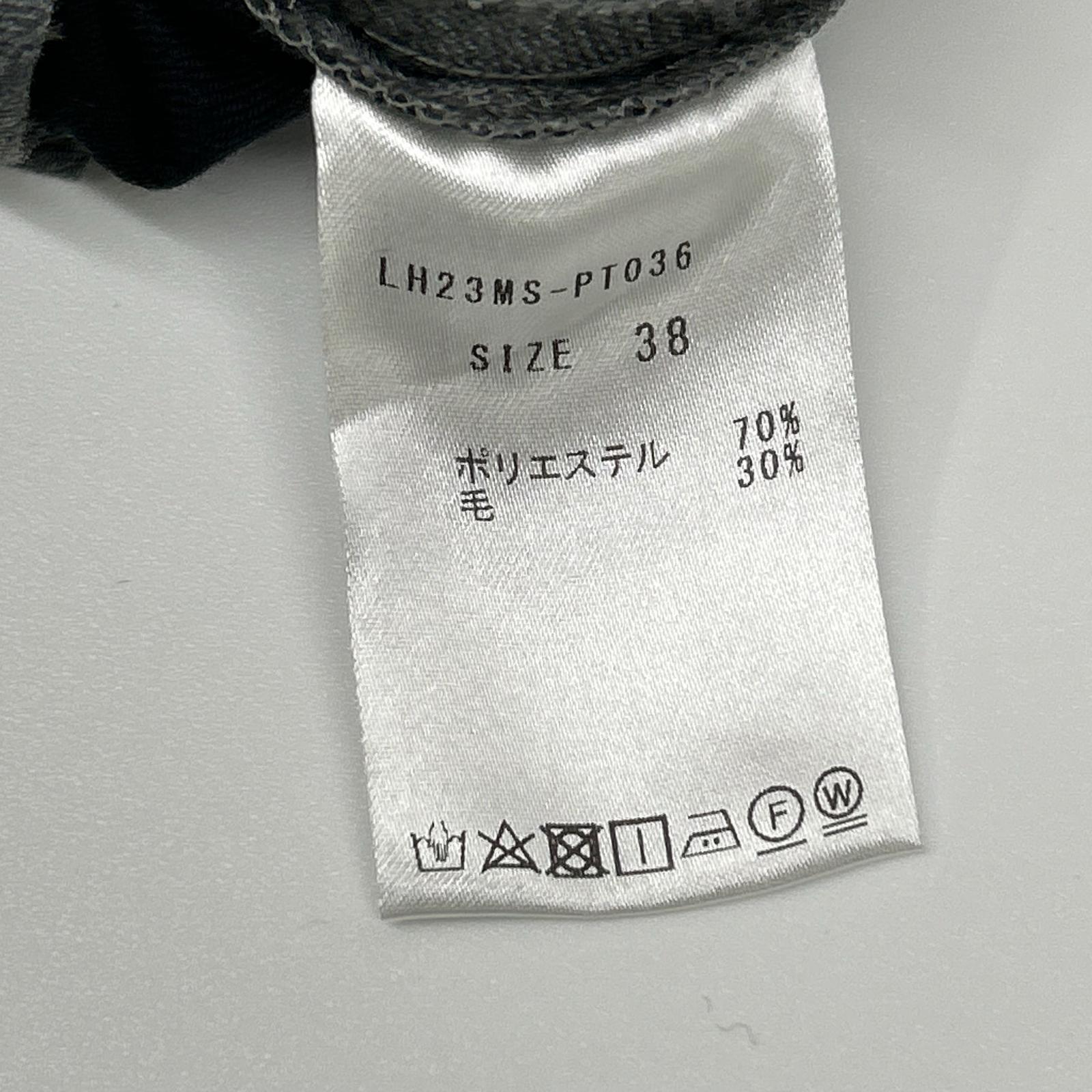 LOHEN ローヘン LH23MS-PT036 グレー ウール ダブルベルト 2タック パンツ ボトムス
