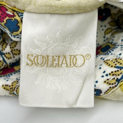 SOULEIADO ソレイアード ホワイト×イエロー コットンハンドキルト ガウンコート コート