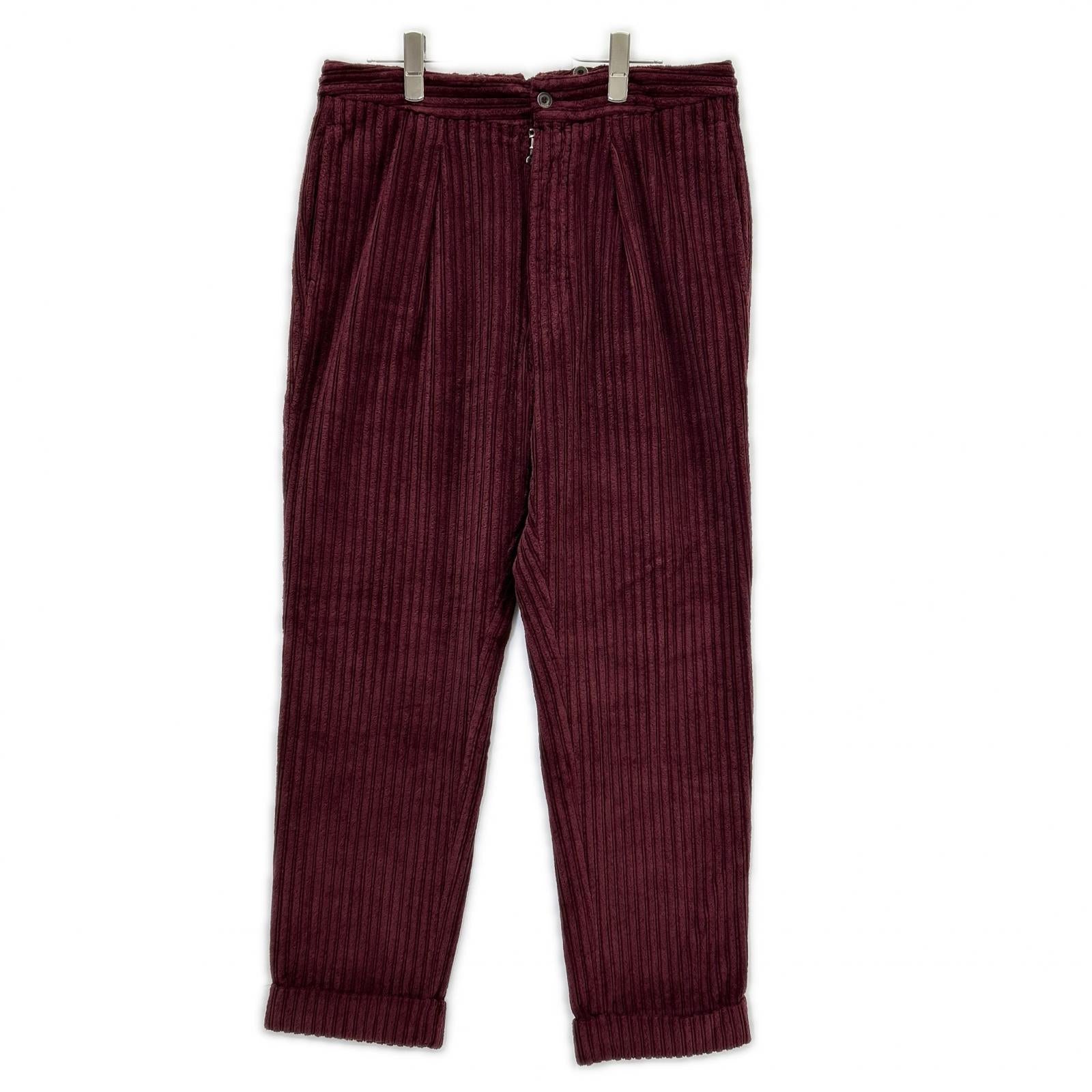 LARDINI ラルディーニ H-GIZA5 ボルドー パイルコーデュロイ テーパードパンツ ボトムス