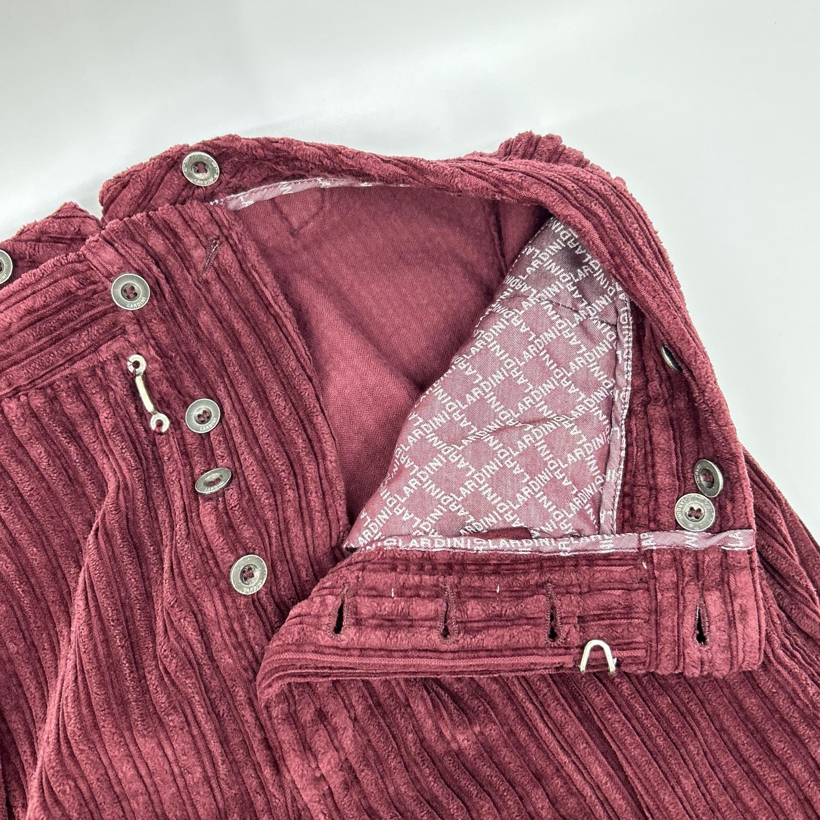 LARDINI ラルディーニ H-GIZA5 ボルドー パイルコーデュロイ テーパードパンツ ボトムス