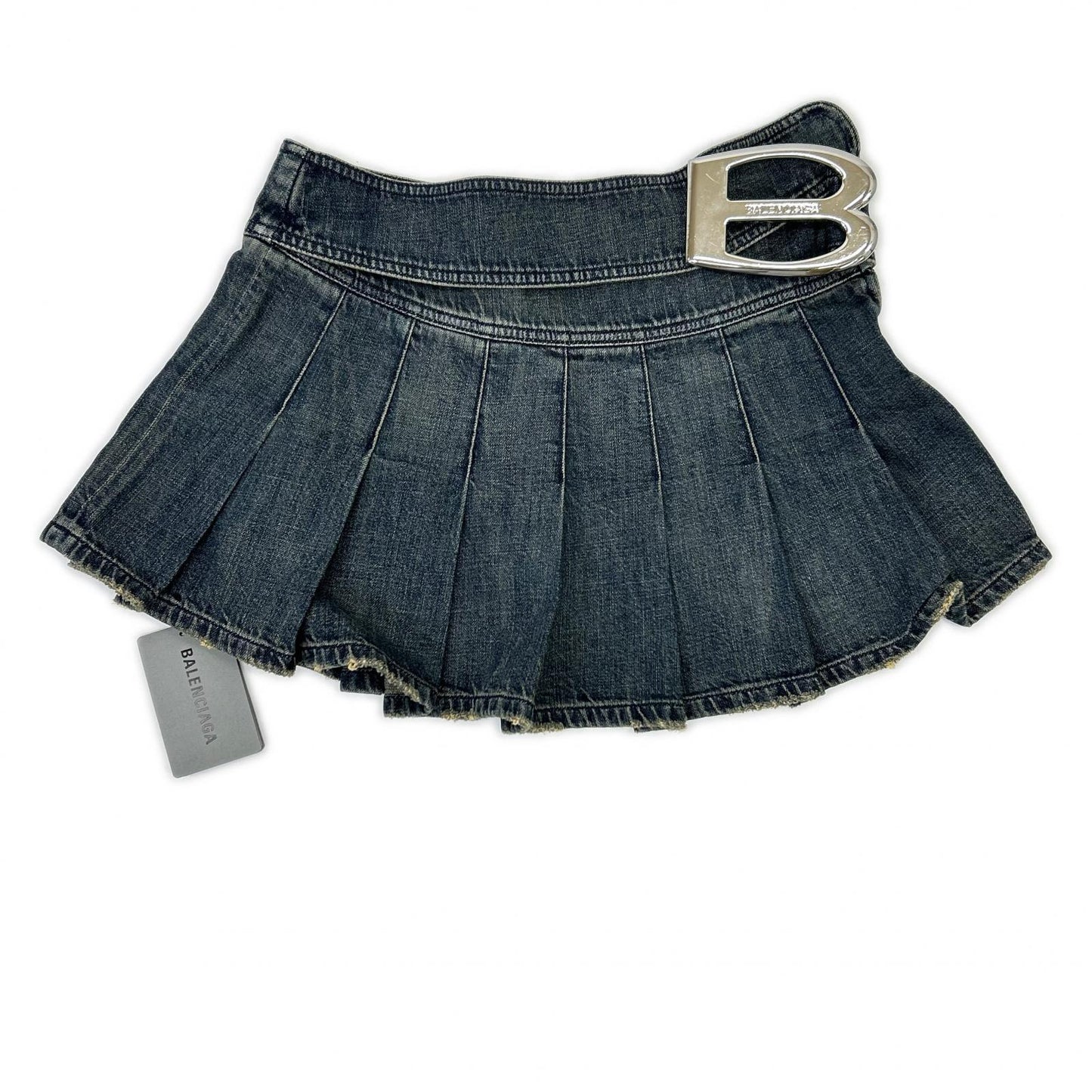 BALENCIAGA バレンシアガ 美品 国内正規 25FW 852329TTW76 FW25 Buckle Pleated skirt/バックルプリーティド スカート