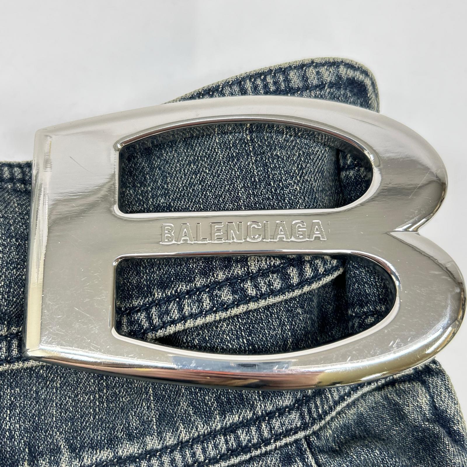 BALENCIAGA バレンシアガ 美品 国内正規 25FW 852329TTW76 FW25 Buckle Pleated skirt/バックルプリーティド スカート