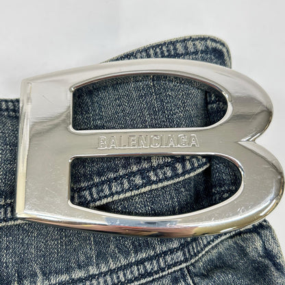 BALENCIAGA バレンシアガ 美品 国内正規 25FW 852329TTW76 FW25 Buckle Pleated skirt/バックルプリーティド スカート