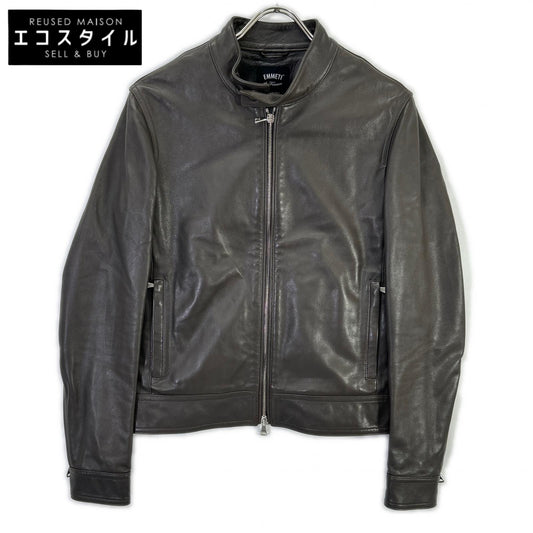 EMMETI Greige Lamb Nappa Leather Andrea Padded Single Rider's Jacket