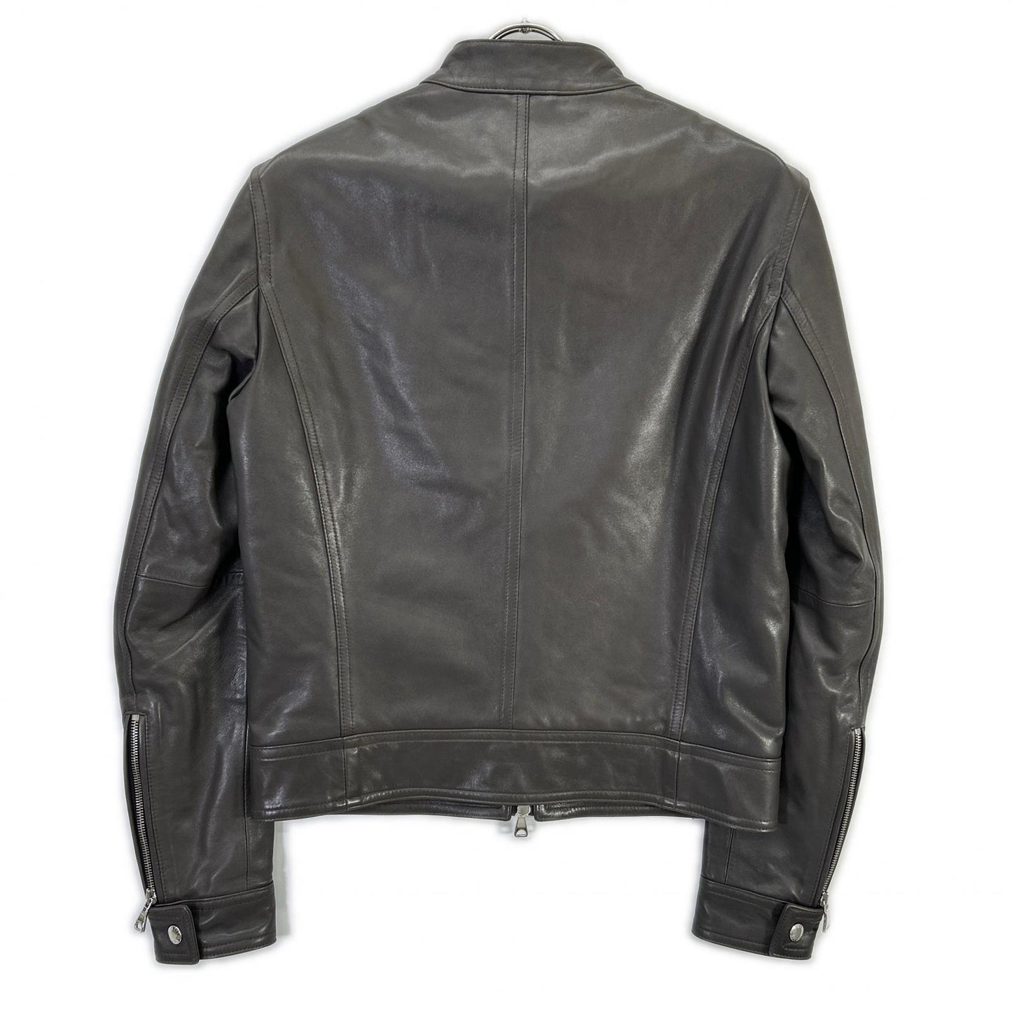 EMMETI エンメティー グレージュ ラムナッパレザー ANDREA 中綿 シングルライダースジャケット ジャケット