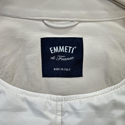 EMMETI エンメティー ホワイト ラムナッパレザー ANDREA 中綿 シングルライダースジャケット ジャケット