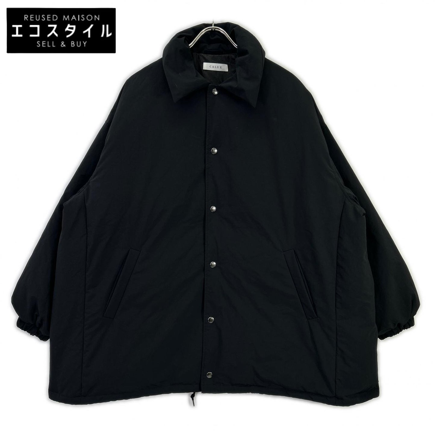 CA25DEU-DW33 ﾌﾞﾗｯｸ ｽﾅｯﾌﾟﾎﾞﾀﾝ PUFFER COACH JACKET/ﾊﾟﾌｧｰｺｰﾁﾀﾞｳﾝｼﾞｬｹｯﾄ ジャケット F レディース