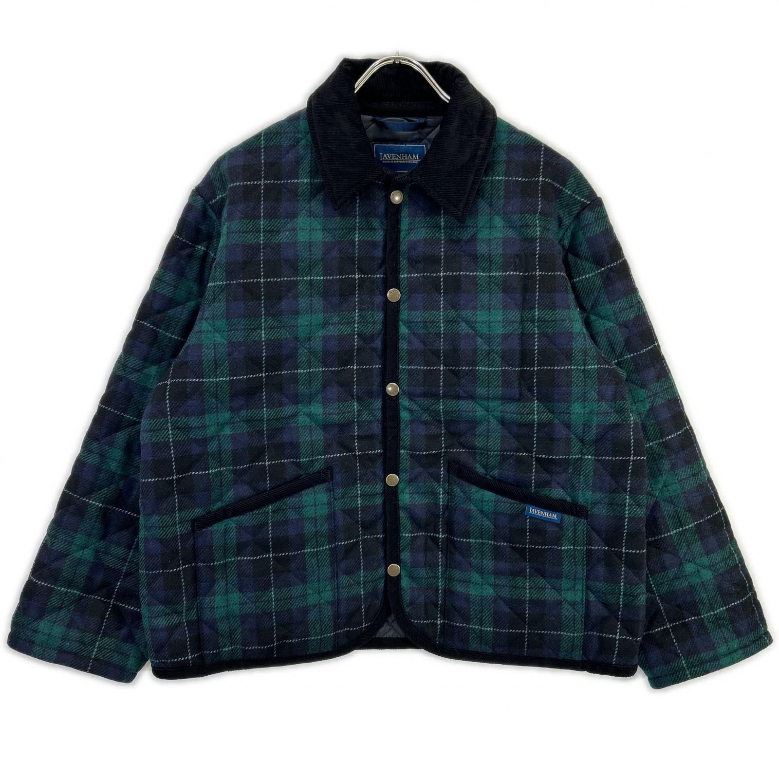 LAVENHAM ラベンハム LV12175 J51 TEYNHAM/テイナム ネイビー×グリーン ウール 襟コーデュロイ ブラックウォッチ ダイヤキルティングジャケット 38 LAVENHAM ラベンハム LV12175 J51 TEYNHAM/テイナム ネイビー×グリーン