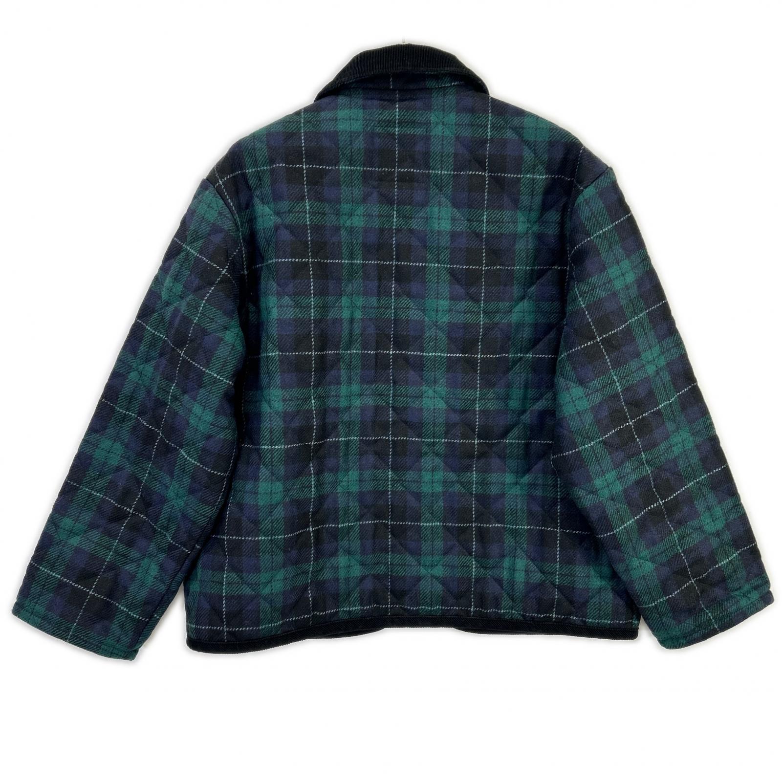LAVENHAM ラベンハム LV12175 J51 TEYNHAM/テイナム ネイビー×グリーン ウール 襟コーデュロイ ブラックウォッチ ダイヤキルティングジャケット ジャケット