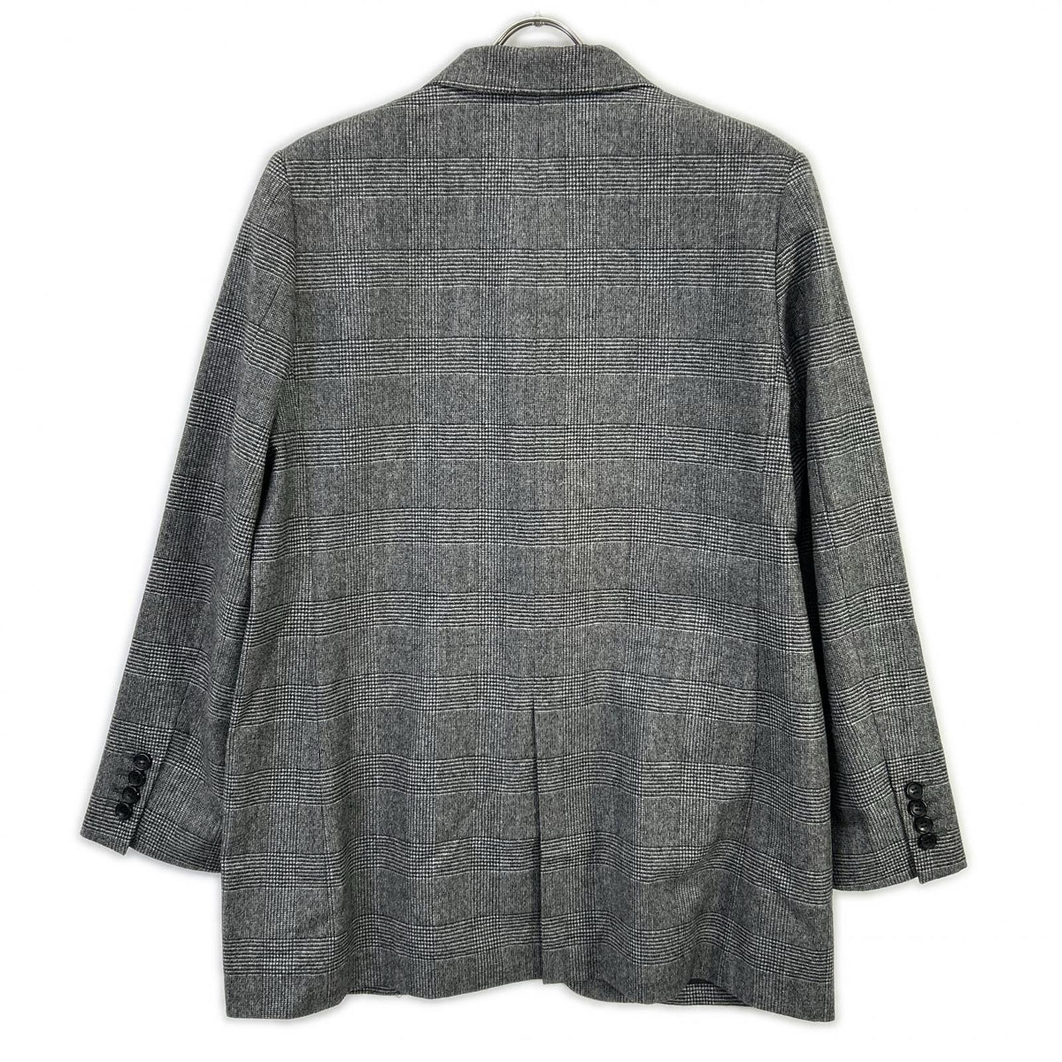 RETROVE 25-010-560-8120 Gray Wool x Cashmere Center Vent Glen Check Tailored Jacket