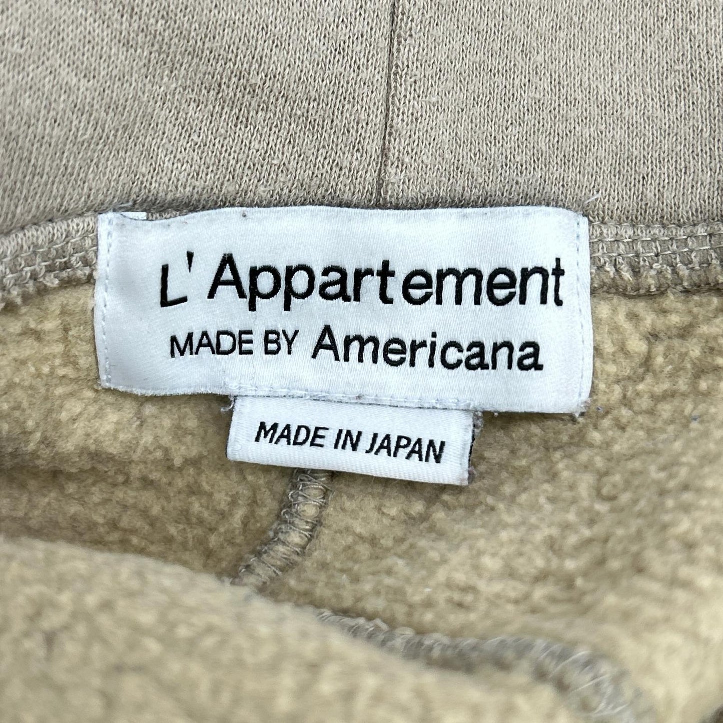L'Appartement アパルトモン ベージュ コットン×アクリル スウェットジップフーディ ジャケット