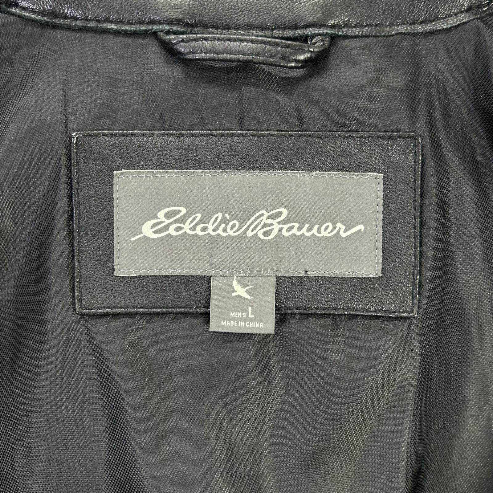 Eddie Bauer 艾迪·鲍尔 黑色 绵羊皮 单排扣机车夹克 夹克