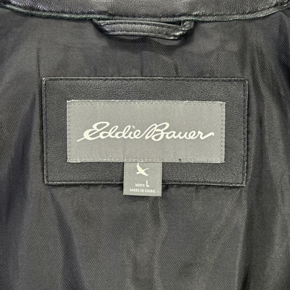 Eddie Bauer 艾迪·鲍尔 黑色 绵羊皮 单排扣机车夹克 夹克