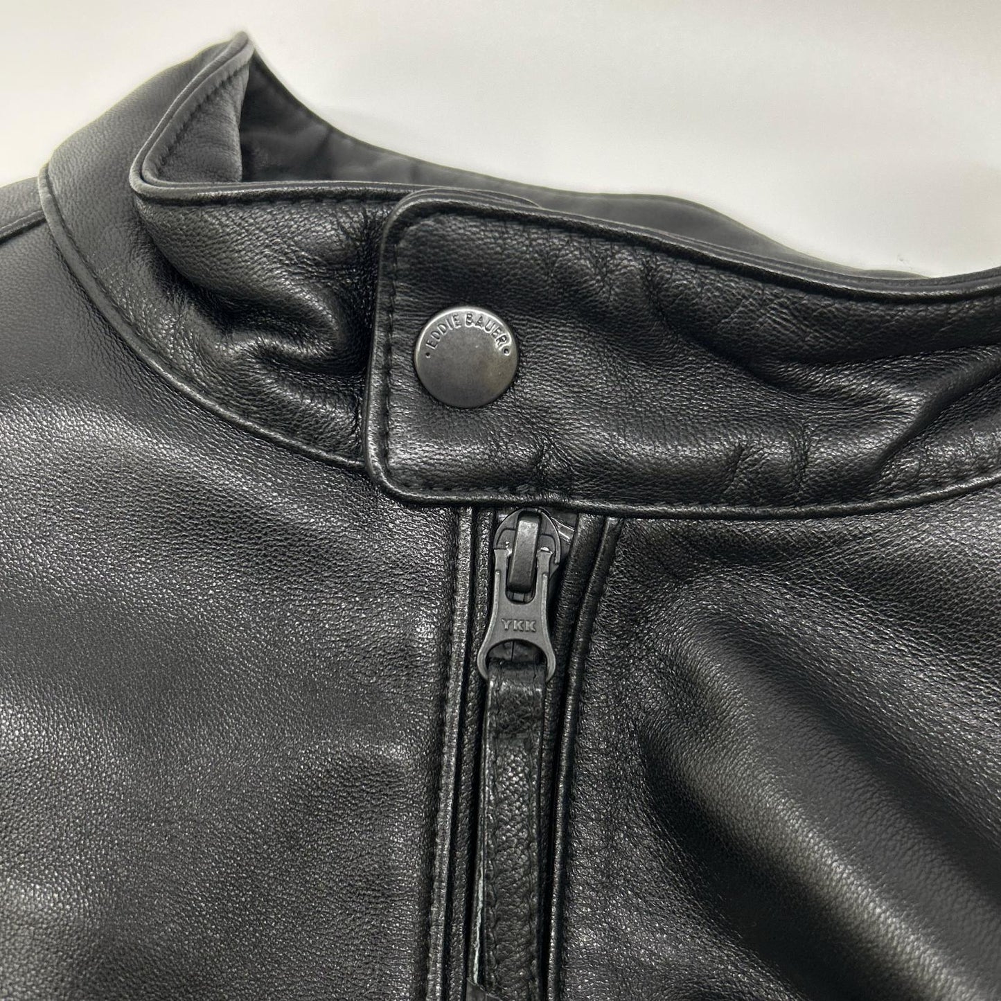 Eddie Bauer 艾迪·鲍尔 黑色 绵羊皮 单排扣机车夹克 夹克